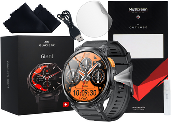 Nový Smartwatch GlacierX Giant Black + Ochranná fólie