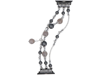 Nový náramek na smartwatch GlacierX Triple Strand Beaded Charm Bracelet Silver Blush pro Apple Watch 38/40/41mm Šedý