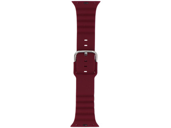 Pás pro smartwatch GlacierX Silicone Grooved Burgundy pro Apple Watch 38/40/41mm Burgundský