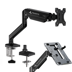 Nový stolní držák Triadyn SoloLift na monitor nebo laptop ergonomický nastavitelný otočný TRD-BLK-1L