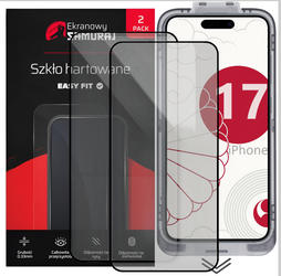 Nové sklo privatizující obrazovkový samuraj pro Apple iPhone 17 s rámečkem Easy Fit | 2-balení