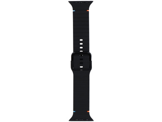 Pásek k smartwatchi GlacierX Silicone Colored Buckle Black pro Apple Watch 42/44/45/49mm Černý