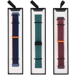 Set von Armbändern für Smartwatch GlacierX Grip Strap Nylon Pflaume + Silikon-Magnetverschluss Waldgrün + Grip Strap Nylon Ozeanblau 22mm