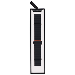 Neues Armband für die Smartwatch GlacierX Silicone Magnetic Wave Black Sun Schwarz-Orange 22mm