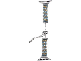 Neue Armbanduhr GlacierX Slider Clasp Multi Row Bracelet Türkisblau für Apple Watch 38/40/41mm Gold-Türkis