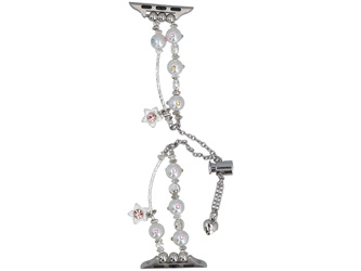 Neue Armbanduhr für Smartwatch GlacierX Slider Clasp Double Chain Cosmic Bracelet Silver Prism für Apple Watch 38/40/41mm Silberfarben