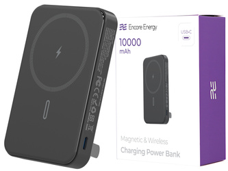 Neuer induktiver Powerbank 10000mAh kabelloses Laden + USB-A und USB-C Anschlüsse 20W Encore Energy MD-10WA