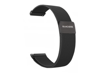 Neue Armbanduhr GlacierX Milanese Magnetic Strap Schwarz Mesh 22mm