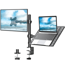 Neuer Schreibtischhalter Triadyn DuoMount für Monitor und Laptop Ergonomisch Verstellbar Drehbar TRD-BLK-2ST-13"-32"