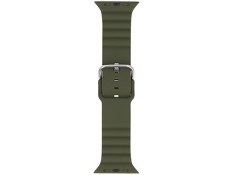 GlacierX Silicone Grooved Dark Olive Green strap for Apple Watch 42/44/45/49mm Green