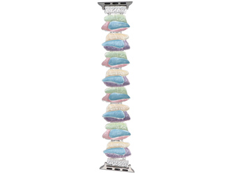 New GlacierX Gleam Cascade Stretch Bracelet Sweet Candy for Apple Watch 38/40/41mm Silver-Pastel.