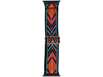 New strap for smartwatch GlacierX Nylon Nomad Threads Tropical Prism for Apple Watch 38/40/41mm Orange-Mint