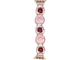 New bracelet for the GlacierX Gleam Bud Stretch Bracelet Golden Rose smartwatch for Apple Watch 38/40/41mm Gold-Rose.