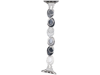 New bracelet for the GlacierX Gleam Orbit Stretch Bracelet Obsidian Veil smartwatch for Apple Watch 38/40/41mm Black-White