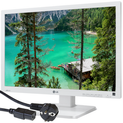Monitor LG 24EB23PY 24" LED 1920x1200 IPS DVI DisplayPort Biały Klasa A (PZ) +Kabel zasilający
