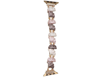 New bracelet for GlacierX Gleam Ginkgo Stretch Bracelet Vintage Purple smartwatch for Apple Watch 38/40/41mm Gold-Mallow.