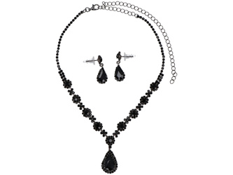 Gothic Jewelry Set Black Necklace + Earrings