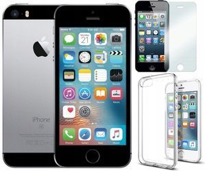 APPLE iPhone SE A1723 2GB 128GB A1723 LTE Retina Space Gray Grade A iOS + 9H tempered glass + silicone case