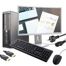 HP Z220 SFF Office Set 4x3.3GHz 8GB 240GB SSD + Fujitsu 24" FHD IPS Monitor + keyboard and mouse + cabling