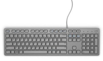 New DELL QuietKey KB216 Wired Keyboard Gray OEM Stickers