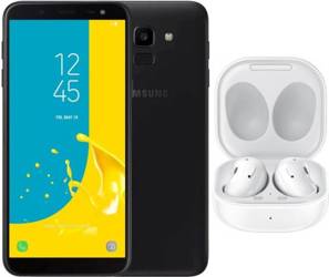 Samsung Galaxy J6 SM-J600FN/DS 2018 3GB 32GB 720x1480 LTE DualSim Black Pre-owned Android + New Samsung Galaxy Buds Live SM-R180 Headphones