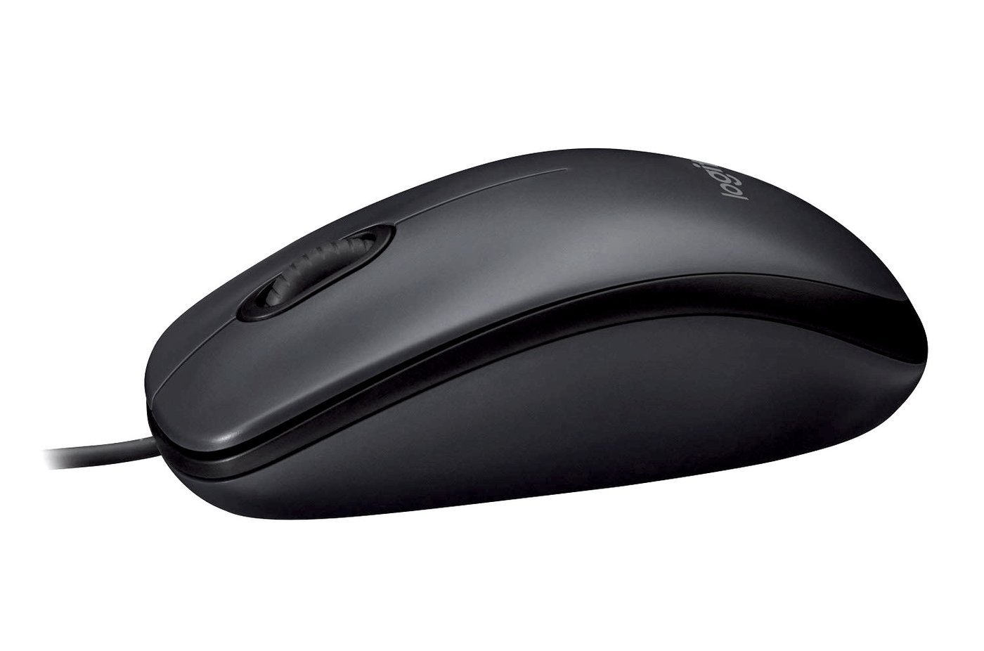 logitech wired mouse black