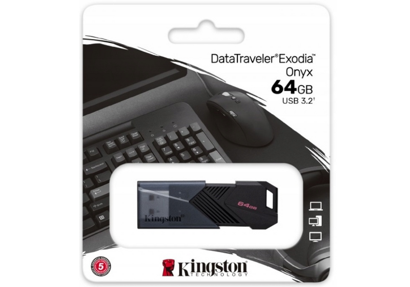 Kingston DataTraveler Exodia Onyx 64GB USB 3.2 Flash Drive 