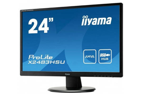 Monitor IIYAMA X2483HSU 24" AMVA 1920x1080 D-SUB DVI HDMI Black Class A