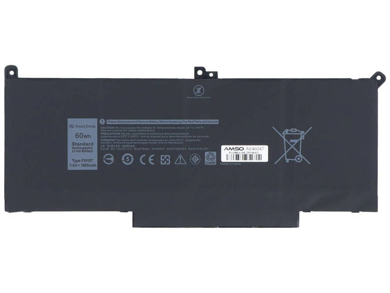 New Encore Energy battery for Dell Latitude 7280 7290 7380 7390 7480 7490 60Wh 7.6V 7895mAh F3YGT