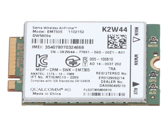 WWAN modem K2W44 Dell DW5809e LTE E5450 E7450 E7250