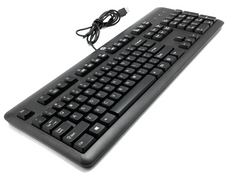 Teclado HP KU-1156 USB de oficina negro QWERTY + etiquetas