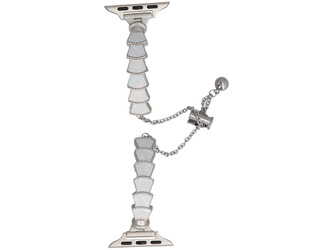 Nueva pulsera para smartwatch GlacierX Slider Clasp Tidal Arc Bracelet Silver Pearl para Apple Watch 38/40/41mm Plata-Blanco