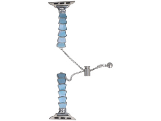 Nueva pulsera para smartwatch GlacierX Slider Clasp Tidal Arc Bracelet Silver Sea para Apple Watch 38/40/41mm Plata-Azul.