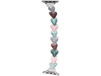 Nueva pulsera para smartwatch GlacierX Gleam Heartplay Stretch Bracelet Mint Cocktail para Apple Watch 38/40/41mm Plata-verde.