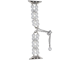 Nouvelle bracelet pour smartwatch GlacierX Slider Clasp Pearl Glow Bracelet Blanc pour Apple Watch 38/40/41mm Blanc.