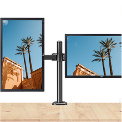 2x Moniteur LG 24MB37PM 24" LED 1920x1080 IPS VGA DVI Noir BP Classe A + support Triadyn DuoClamp