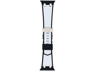 Nouveau bracelet pour smartwatch GlacierX Silicone FiberTouch Blanc&Noir pour Apple Watch 42/44/45/49mm Blanc-Noir