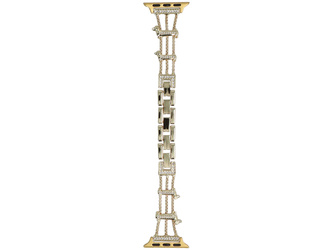 Nouveau bracelet pour smartwatch GlacierX Zirconia Chaîne Tressée Or pour Apple Watch 38/40/41mm Or