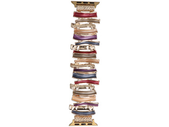 Nouveau bracelet pour smartwatch GlacierX Gleam Ribbon Stretch Bracelet Royal Prism pour Apple Watch 38/40/41mm Couleur Or.