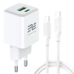 Nouveau chargeur secteur GaN 30W USB-A USB-C QC PD Encore Energy MD-3083Z + câble 2x USB-C 50cm