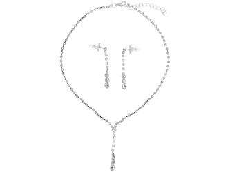 Ensemble de bijoux Éclatant Argent - collier + boucles d'oreilles