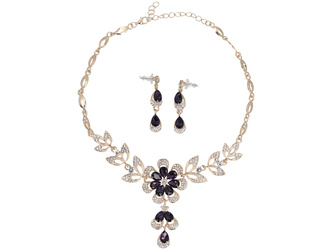 Ensemble de bijoux Conte de fées Violet, collier + boucles d'oreilles