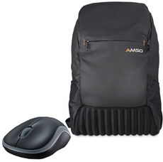 New Laptop Backpack Set 15.6" AMSO MODERN waterproof LYS230509 + New Logitech Wireless Mouse M185 Grey USB