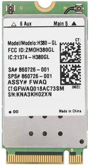 Fibocom H380-GL WWAN modem 860726-001 pour HP ZBook 15 17 Elitebook 820 840 G3 G4