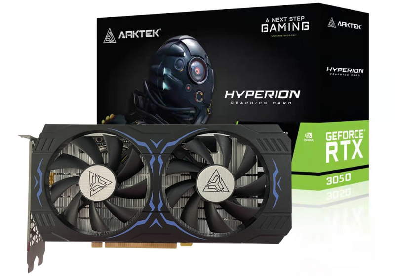 Nouvelle carte graphique Arktek GeForce RTX 3050 8 Go GDDR6 Profil haut