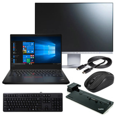 Lenovo ThinkPad T470s i5-6300U 8GB/240GB SSD 1920x1080 Klasse A- Windows 10 Home + EIZO FlexScan EV2450 24" Klasse A Thin Frame Monitor + Lenovo ThinkPad Pro Dock + Tastatur + Neue Funkmaus + Verkabelung