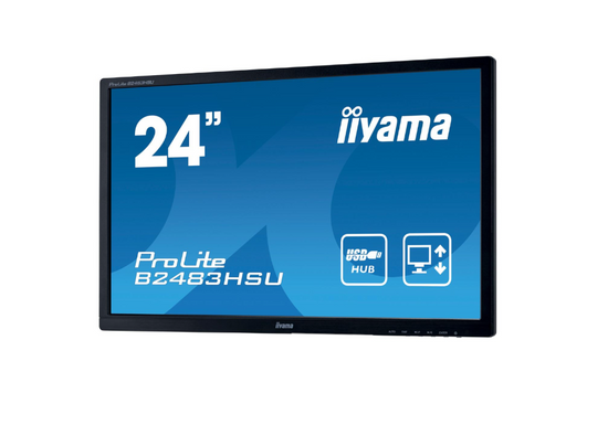 Kein Stand IIYAMA Monitor B2483HSU-B1DP 24" LED 1920x1080 DisplayPort Schwarz Klasse A +Kabel