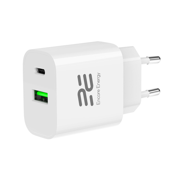 Neu Encore Energy Quick Charge USB-A USB-C 20W Netzladegerät Adapter MD-2083R