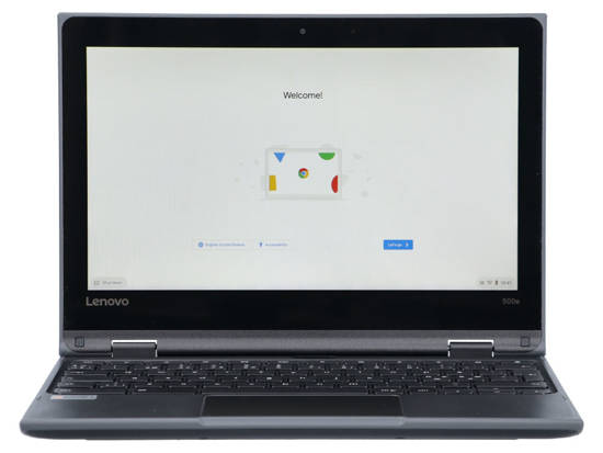 Touchscreen Lenovo Chromebook 500E 81ES Schwarz Celeron N3450 1366x768 Klasse A Chrome OS + Stylus Stift