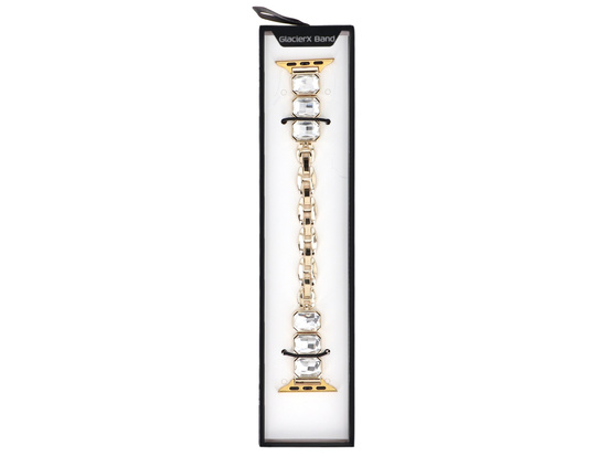 Neue Armbanduhr GlacierX Zirconia Chain Bracelet Gold für Apple Watch 38/40/41mm Farbe Gold